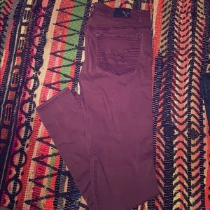 Maroon AE Skinny Jeans